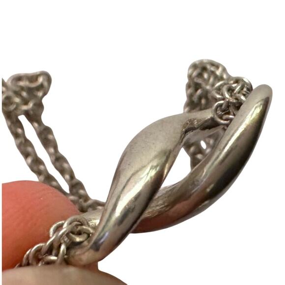 Tiffany & Co Infinity Double Chain Pendant and Necklace in Sterling 14.5" Chain - Picture 9 of 14